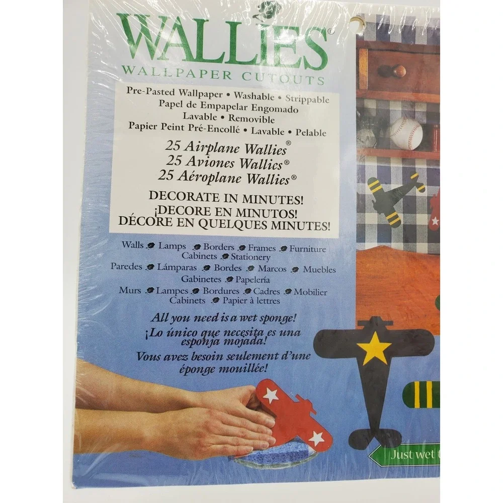 Wallies Wallpaper Cutouts 25 Airplane Pre-Pasted Wall Decor Decal #12121 Crafts